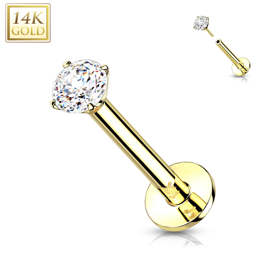 14k Gold Flat Back